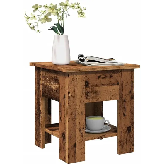vidaXL Sofabord 40x40x42 cm Konstrueret Træ Antikt Trælook
