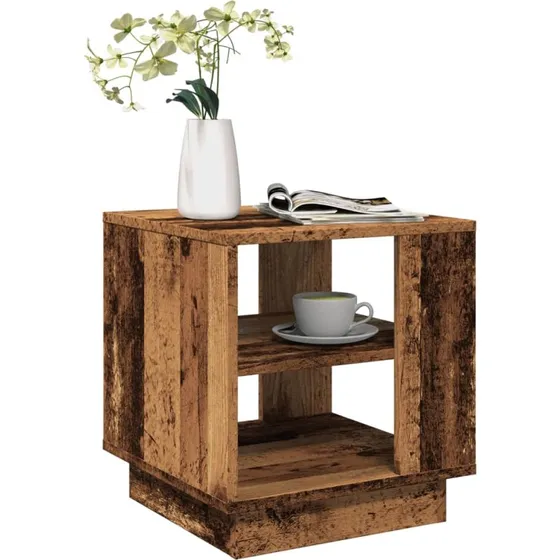 vidaXL Sofabord 40x40x43 cm Konstrueret Træ Antikt Trælook