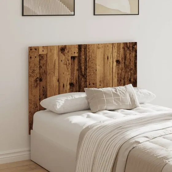 vidaXL Sengegærde 120x150x80 cm Konstrueret Træ Antikt Trælook