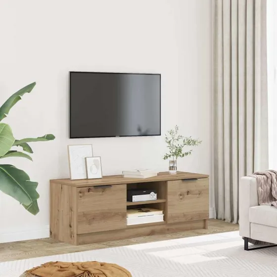 vidaXL tv-bord 102x35x36,5 cm konstrueret træ kunsteg