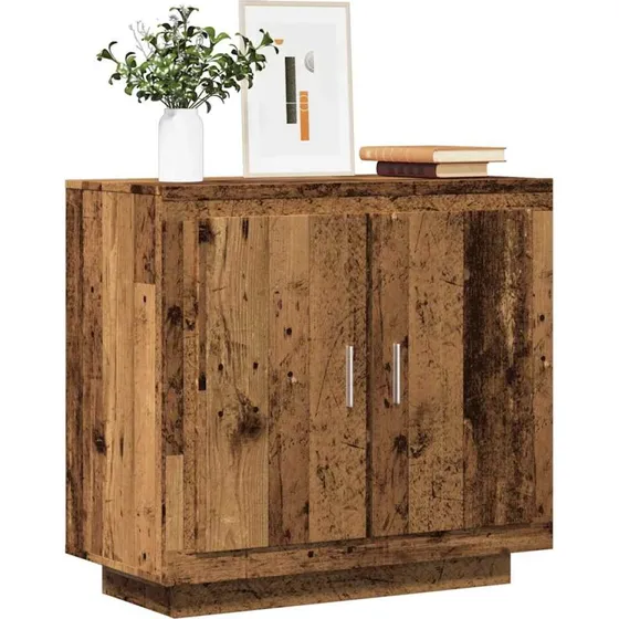 vidaXL Skænk 80x40x75 cm Konstrueret Træ Gammelt Trælook