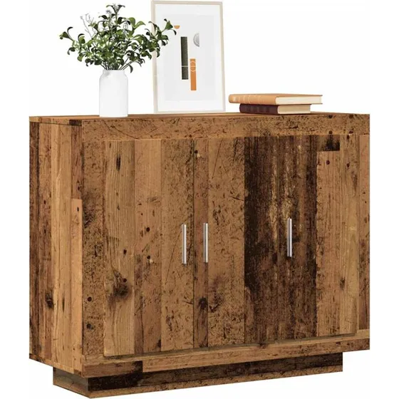 vidaXL Skænk 92x35x75 cm Konstrueret Træ Gammelt Trælook