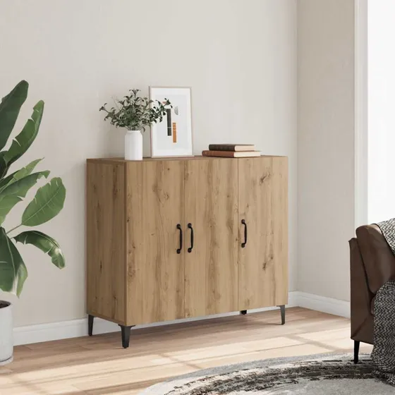 vidaXL Skab 90x34x80 cm Konstrueret Træ Hvid