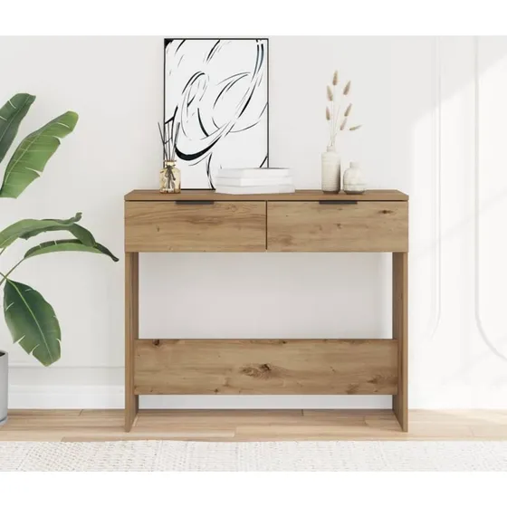 vidaXL Konsolbord 90x36x75 cm hvidt konstrueret træ