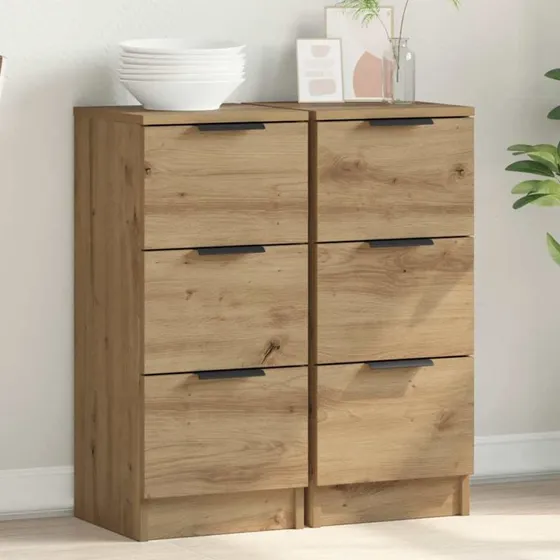 vidaXL Skænke 2 stk. 30x30x70 cm Konstrueret Træ