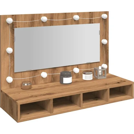 vidaXL Spejlskab med LED-lys 90x31,5x62 cm