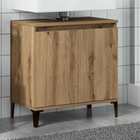 vidaXL Underskab til Håndvask 58x33x60 cm, Sort, Konstrueret Træ