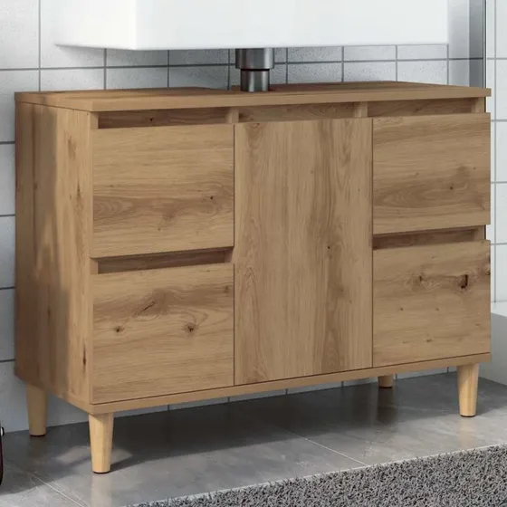 vidaXL Underskab til Håndvask 80x33x60 cm, Konstrueret Træ Kunsteg