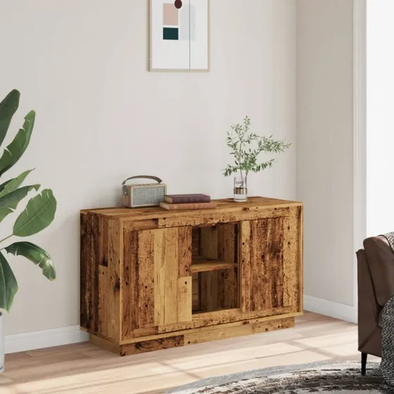 vidaXL Skænk 102x35x60 cm Konstrueret Træ Antikt Trælook