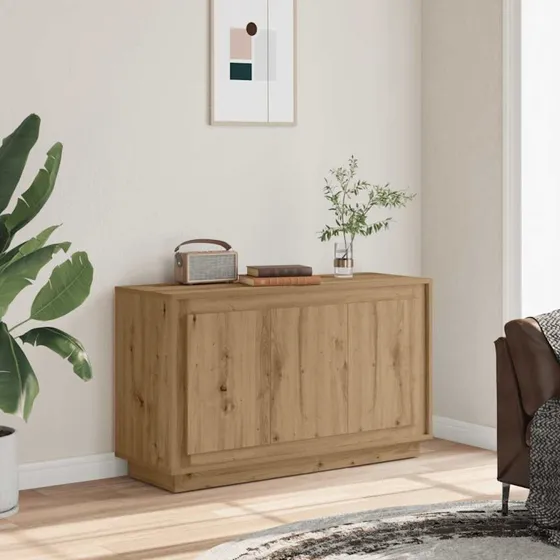 vidaXL Skænk Håndlavet Eg 102x35x55 cm Konstrueret Træ