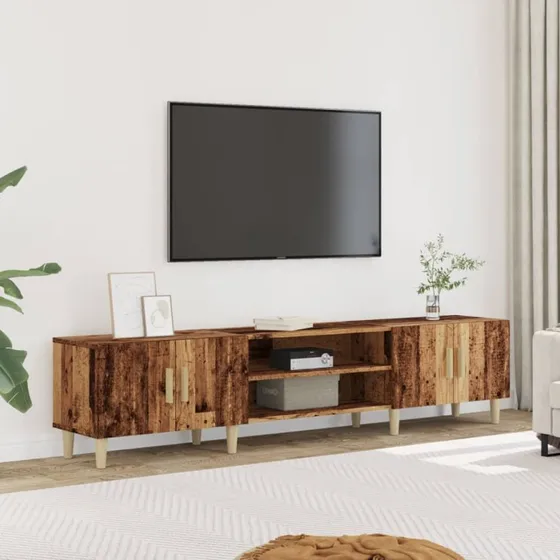 vidaXL tv-bord 180x31,5x40 cm konstrueret træ gammelt trælook