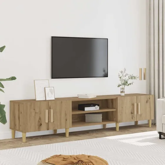 vidaXL tv-bord 180x31,5x40 cm konstrueret træ betongrå
