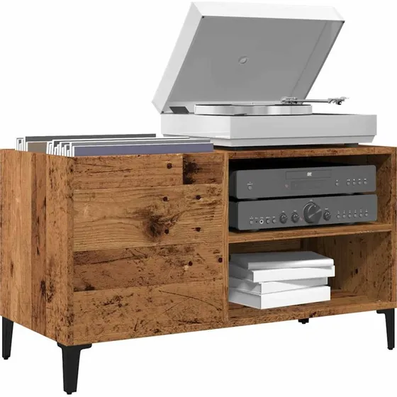 vidaXL Vinylskab 84,5x38x48 cm Konstrueret Træ Antikt Trælook
