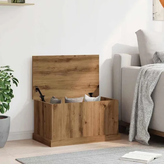 vidaXL Opbevaringskasse 70x40x38 cm Konstrueret Træ Røget Etræsfarve