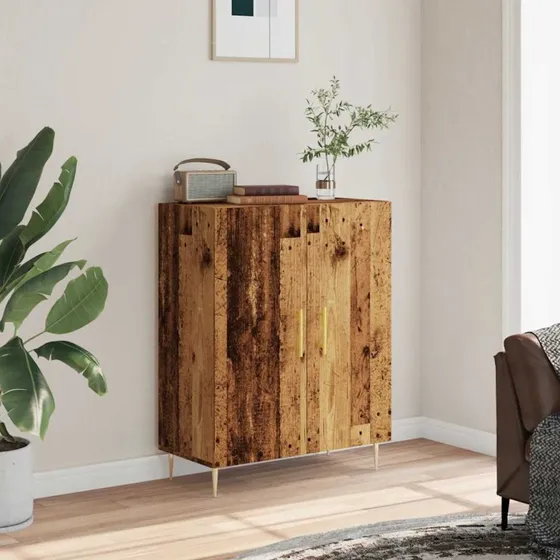 vidaXL Skænk 69,5x34x90 cm Konstrueret Træ Antikt Trælook