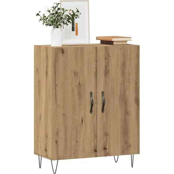 vidaXL Skab 69,5x34x90 cm Konstrueret Træ Hvid Højglans