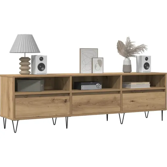 vidaXL Tv-bord 150x30x44,5 cm konstrueret træ, hvid