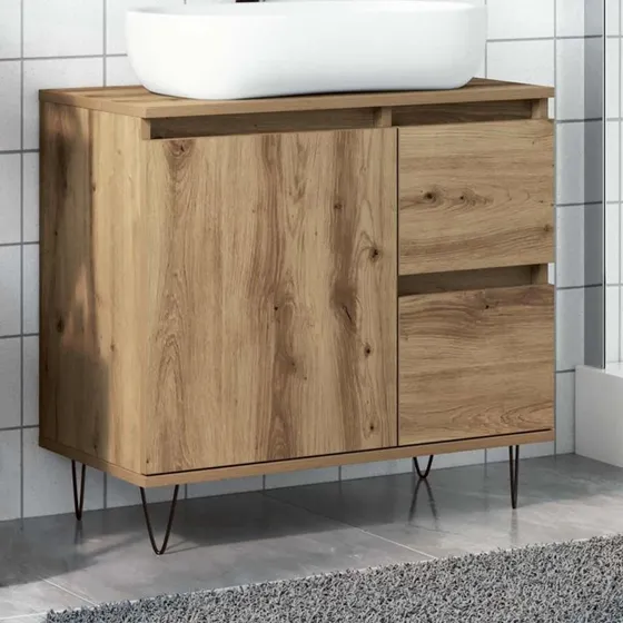vidaXL Underskab til Badeværelse 65x33x60 cm, Kunsteg
