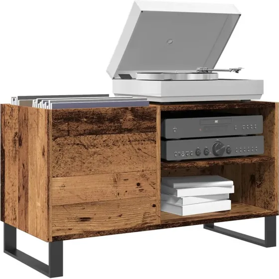 vidaXL Vinylskab 84,5x38x48 cm Konstrueret Træ Antikt Trælook