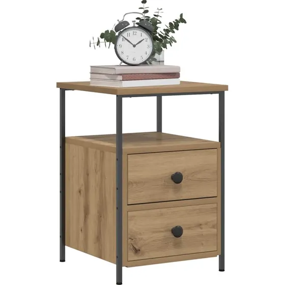 vidaXL Sengeborde 2 stk. 34x35,5x50 cm konstrueret træ kunsteg