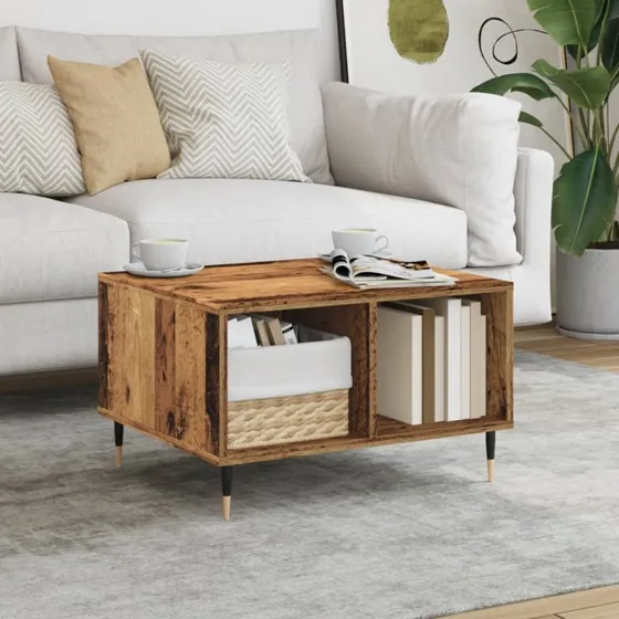 vidaXL Sofabord 60x50x36,5 cm Konstrueret Træ Antikt Trælook