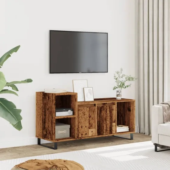 vidaXL tv-bord 100x35x55 cm konstrueret træ antikt trælook