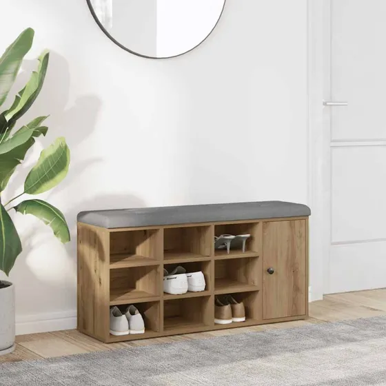 vidaXL skobænk 102x32x50 cm konstrueret træ kunsteg