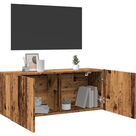 vidaXL Væghængt Tv-Bord 100x30x41 cm Gammelt Træ-look