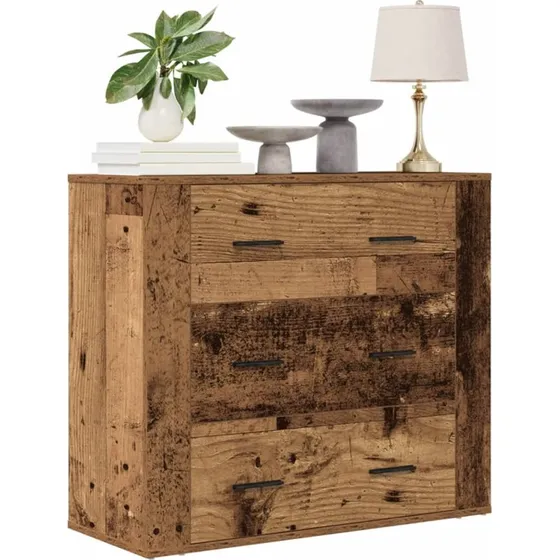 vidaXL Skænk 80x33x70 cm Konstrueret Træ Gammelt Træ-Look