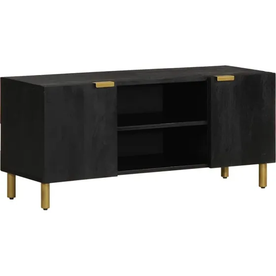 vidaXL tv-bord 105x33x46 cm konstrueret træ sort