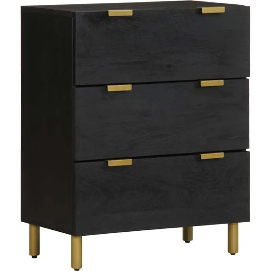 vidaXL Skab 60x33x75 cm Konstrueret Træ Sort