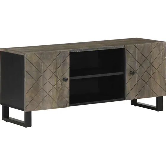 vidaXL tv-bord 105x33x46 cm massivt mangotræ sort