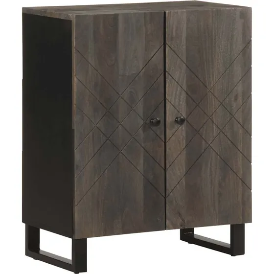 vidaXL Skænk 60x33x75 cm massivt mangotræ sort