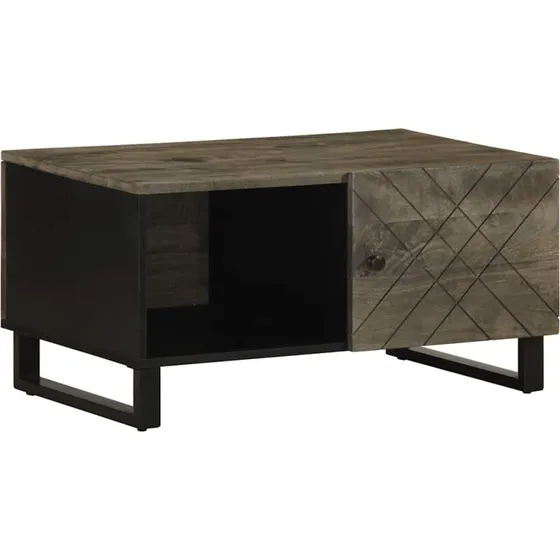 vidaXL sofabord 80x50x40 cm massivt mangotræ sort