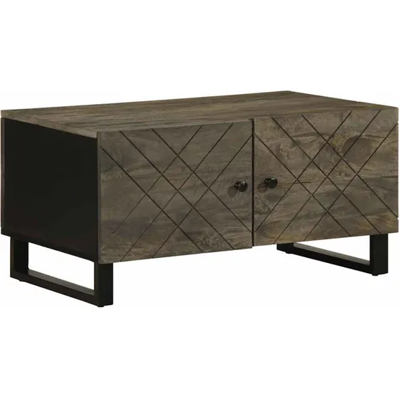 vidaXL sofabord 80x50x40 cm massivt mangotræ sort