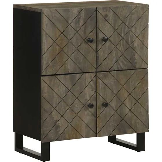 vidaXL Skænk 60x33x75 cm massivt mangotræ sort