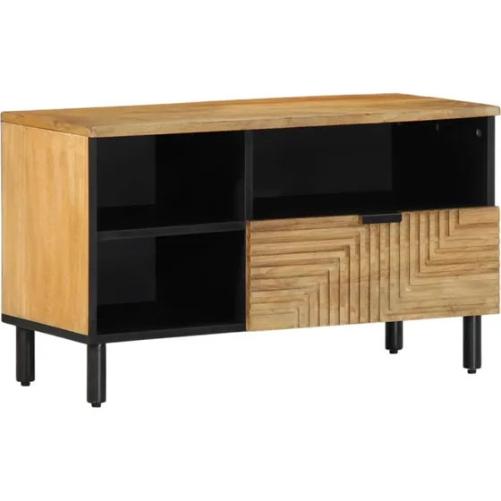 vidaXL tv-bord 80x33x46 cm massivt mangotræ brun