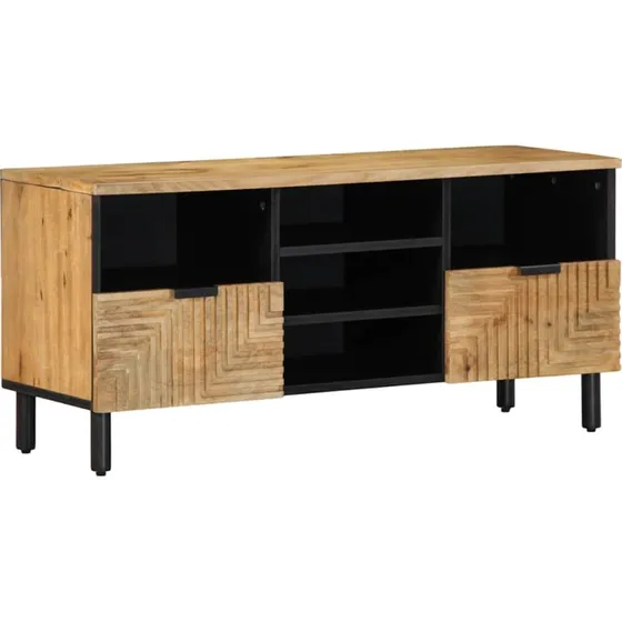 vidaXL tv-bord 100x33x46 cm massivt mangotræ brun