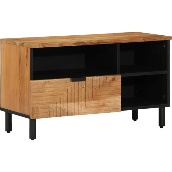 vidaXL TV-skab med skuffe, 80 x 33,5 x 46 cm, massivt akacietræ, brun
