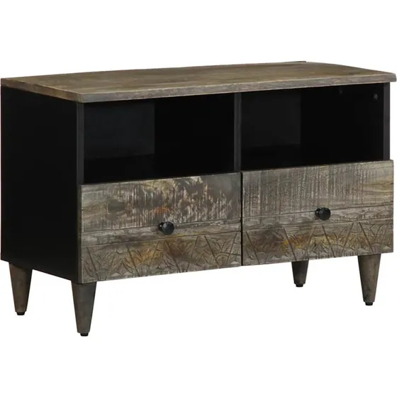 vidaXL tv-bord 70x33,5x46 cm massivt mangotræ lysegrå