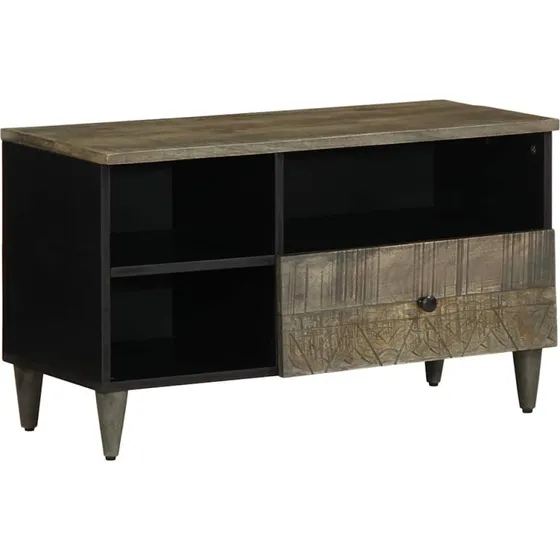 vidaXL Tv-bord 80x33x46 cm massivt mangotræ sort