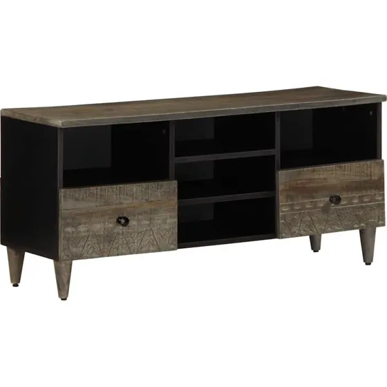 vidaXL tv-bord 100x33x46 cm massivt mangotræ sort