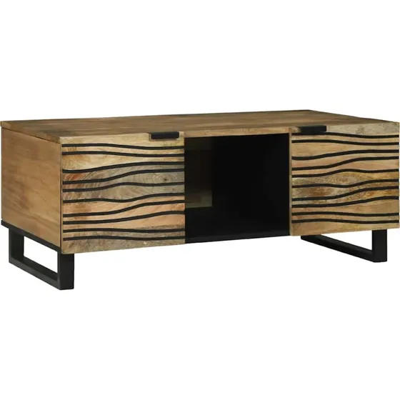 vidaXL Sofabord Brun og Sort 100 x 54 x 40 cm i Massivt Akacietræ