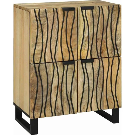 vidaXL Skænk Brun 60x33x75 cm Massivt Mangotræ