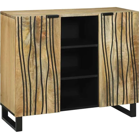 vidaXL Skab Brun 90x33x75 cm Massivt Mangotræ