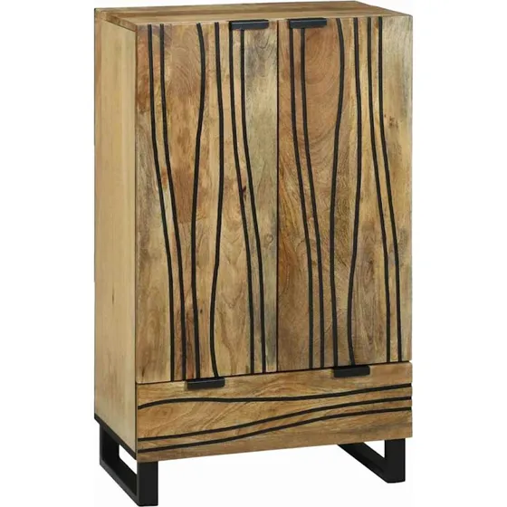 vidaXL Højskab Brun 60 x 33 x 100 cm Massivt Mangotræ med Skuffe
