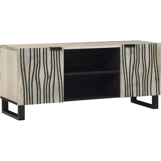vidaXL TV-enhed Hvid 105 x 33 x 46 cm Konstrueret træ