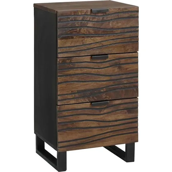 vidaXL Sideboard med skuffe Brun 40x33x75 cm i massivt mangotræ
