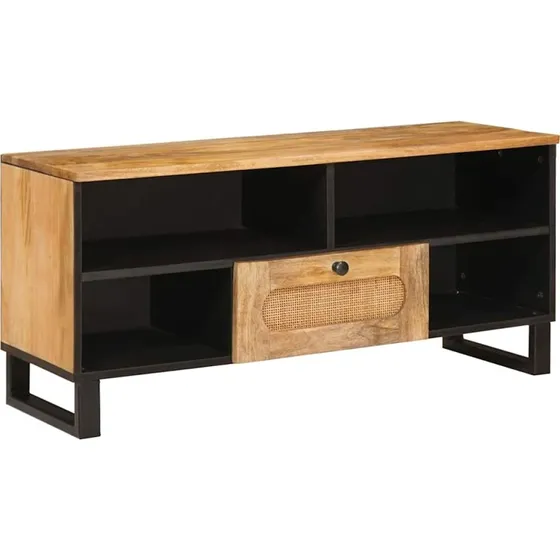 vidaXL TV-skab med skuffe Brun 100 x 33,5 x 46 cm massivt mangotræ