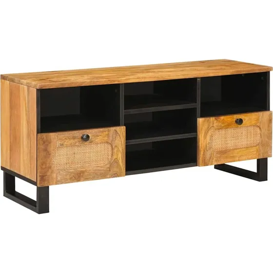 vidaXL TV-skab med skuffe Brun 100 x 33 x 46 cm massivt mangotræ